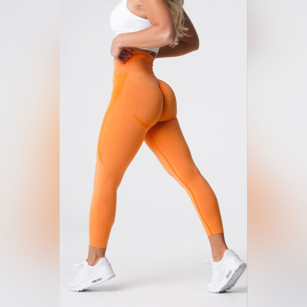 NVGTN XS Sunset Orange Contour Seamless Compression Ankle Leggings